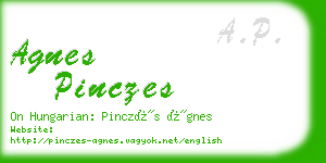 agnes pinczes business card